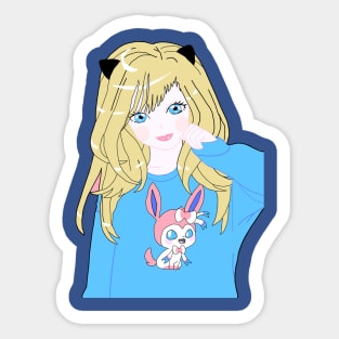 BLONDE CAT GIRL Sticker